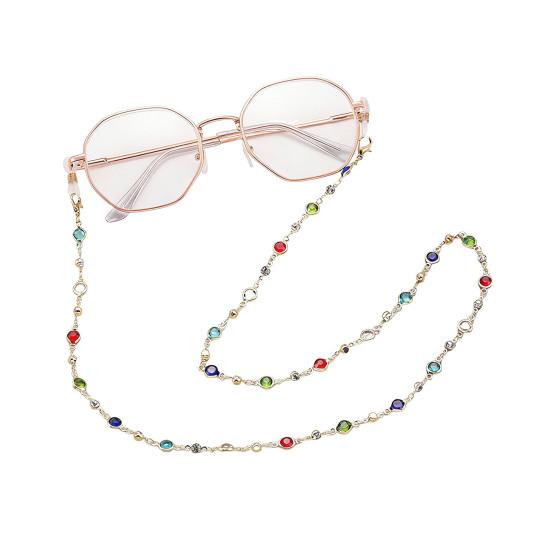 Women Glasses Chain Colorful Faux Gemstone Eyeglass Chain Retro Beaded Sunglass Strap Eyeglass Lanyards for Spectacle Reading Glasses