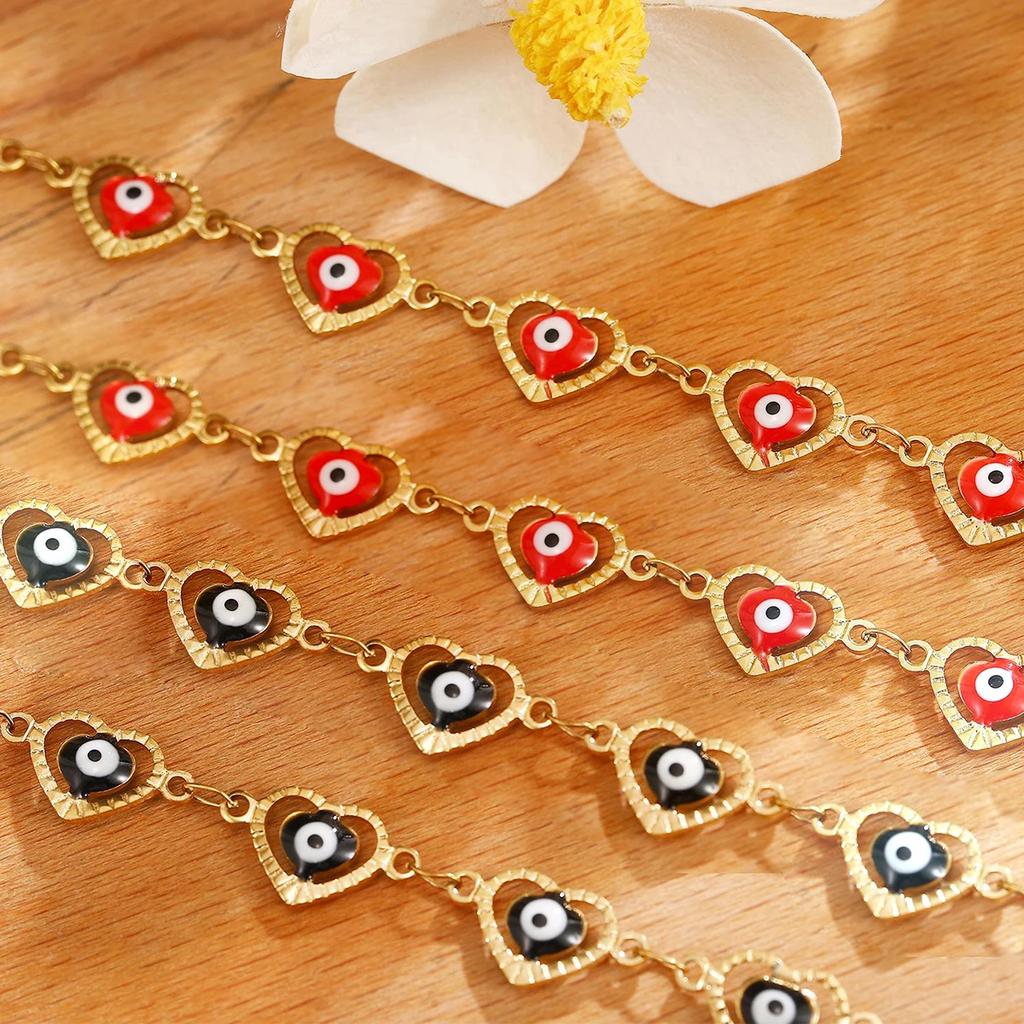 Fashion Stainless Steel Bracelet Loving Evil Eye Enamel Bead Jewelry Men and Women Devil Eye Bracelet Mexico Turkish Boho Gifts