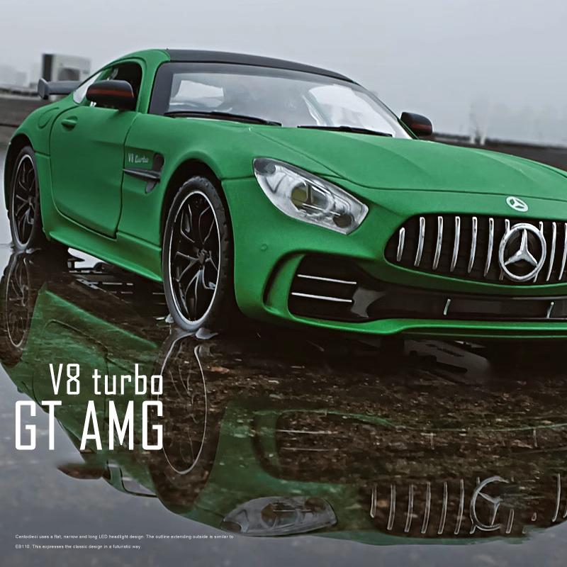 1/24 Scale Benz Gtr Sports Alloy Car Model Metal Children Diecast Toy Car Modification Simulation Sound & Light Gift for Boy