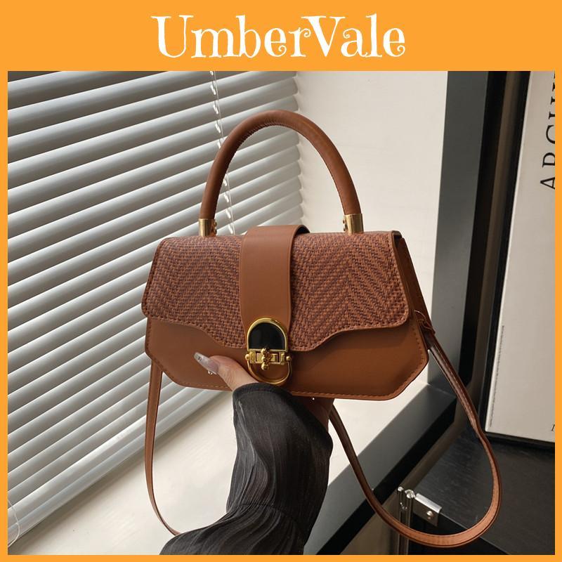 Pu Small Square Bag For Women With Simple Lock Closure For Daily Casual Use