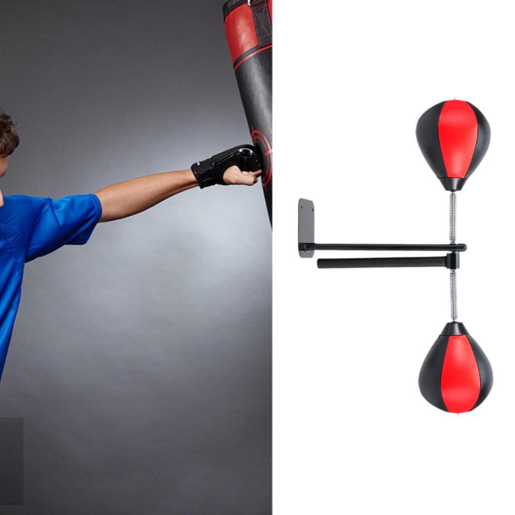 Boxing Bar Adjustable Height Fitness Wall Mounted Mma Speed Trainer Red