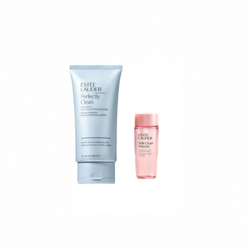 Estee Lauder Увлажняющее очищающее средство и Розовый лосьон Набор для путешествий