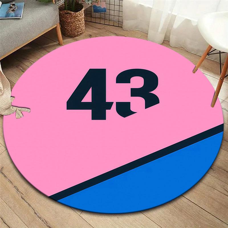 Alpine F1 Round Area Rug,Carpet Rug for Living Room Bedroom Sofa Playroom Decor,Non-slip Floor Mat