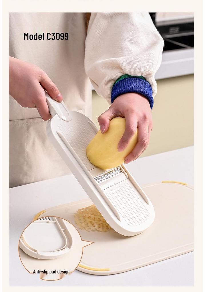 Multi-Functional Kitchen Vegetable Cutter with Shredder, Slicer, and Draining Basket