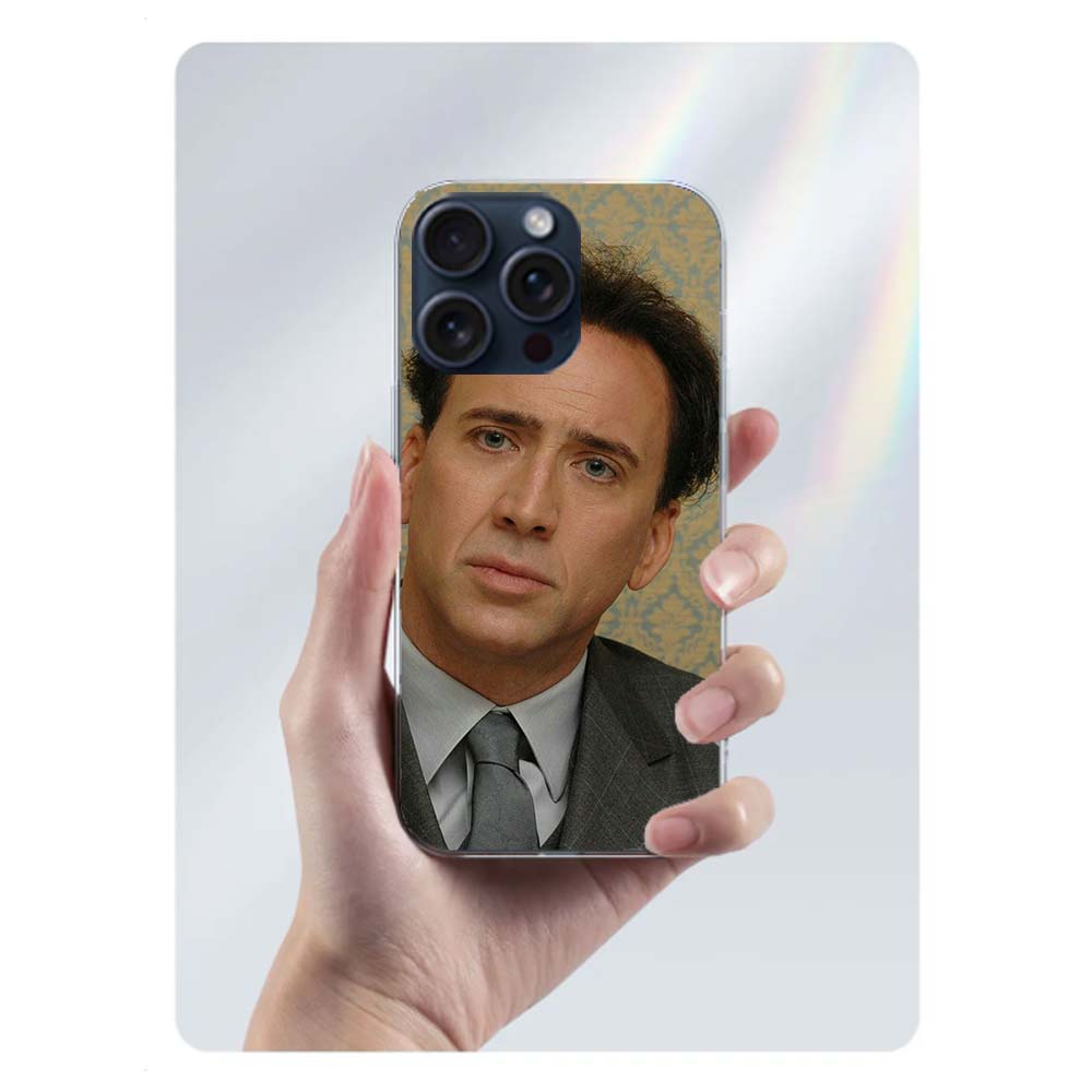 Lustiger Nicolas Cage Schauspieler Klare Handyhülle Für Iphone 17 Air 16 Pro Max 15 Pro 14 Plus 17E 16E 11 13 12 Mini Hüllen Hüllen Fundas C