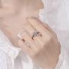 Light Luxury 2 Carat   Copper Champagne Gold Sparkling Zircon Ladies Banquet Elegant Calm Ring