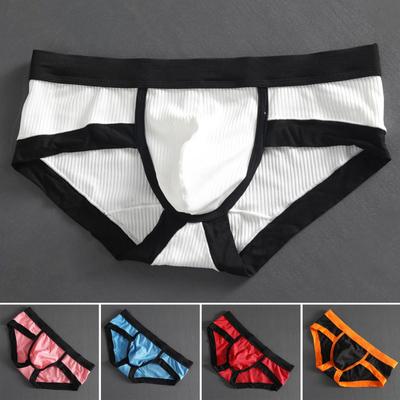 Inside Wearing Super Soft Trendy Close Fit Contrast Color Sweat Absorption Underpants Panties Men