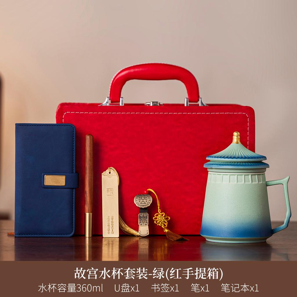 New Chinese-style Forbidden City drinking cup high-value ceramic cup home office teacup with lid personal tea set