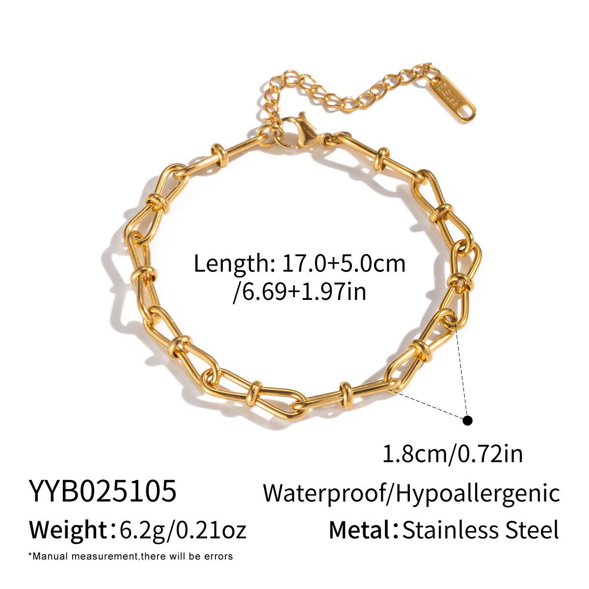 

Xia Ling Fashion Bow Chain Necklace Bracelet Set, 18K Gold Plated, Stainless Steel Hip Hop Jewelry for Women