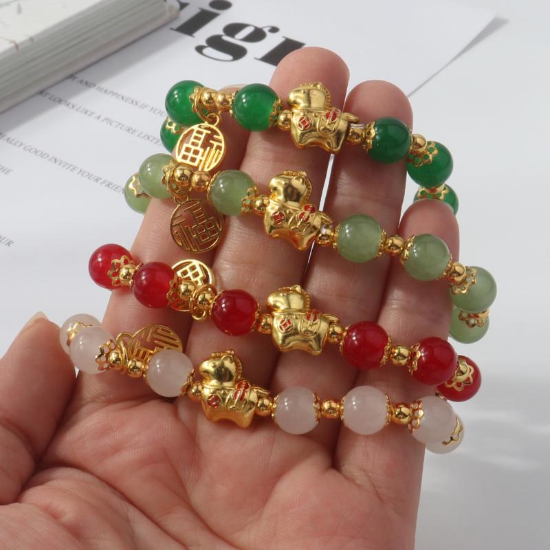 New Chinese Style Bracelet Horse Year Lucky Charm Bracelet Temperament Glass Hand Bracelet Jewelry Accessories