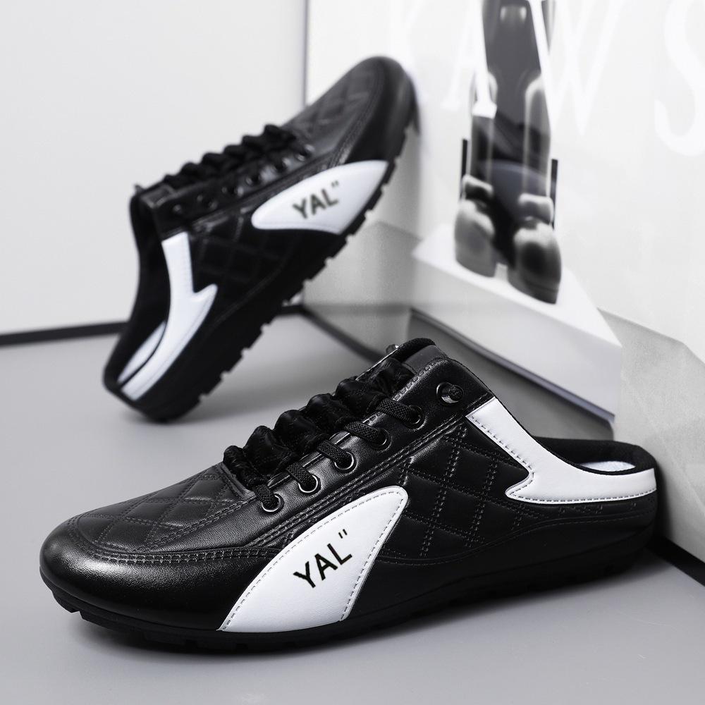 Foreign Trade Large Size Men's Shoes Spring Half Slippers Men's Casual Breathable Korean Version Trend Lazy One Pedal Doudou Shoes