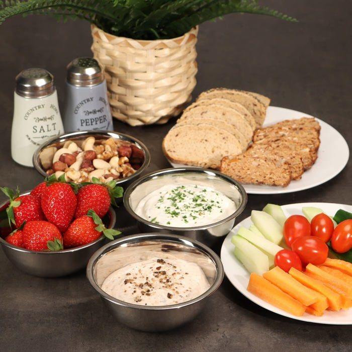 Ramequin - com-four - cf17193 - bol en métal - 8 pièces - 220 ml - argent