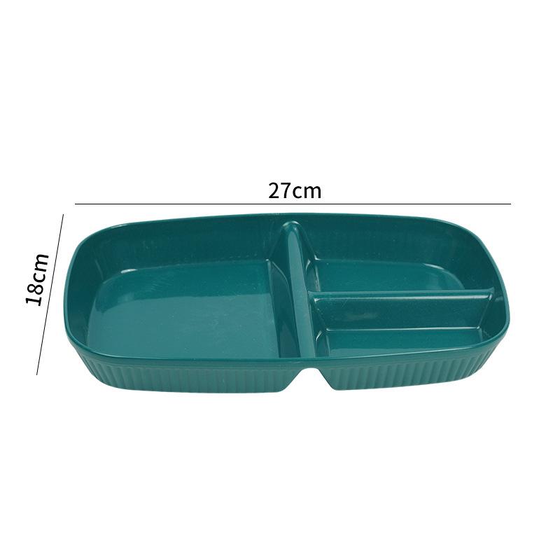 Household Simple Wheat Straw Compartment Dinner Plate Multifunctional Dinner Plate Noodles Vegetables Breakfast Plastic Plate