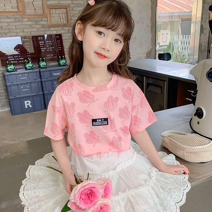 Girls Cool Short Sleeve T Shirt Summer Top for Big Kids 110
