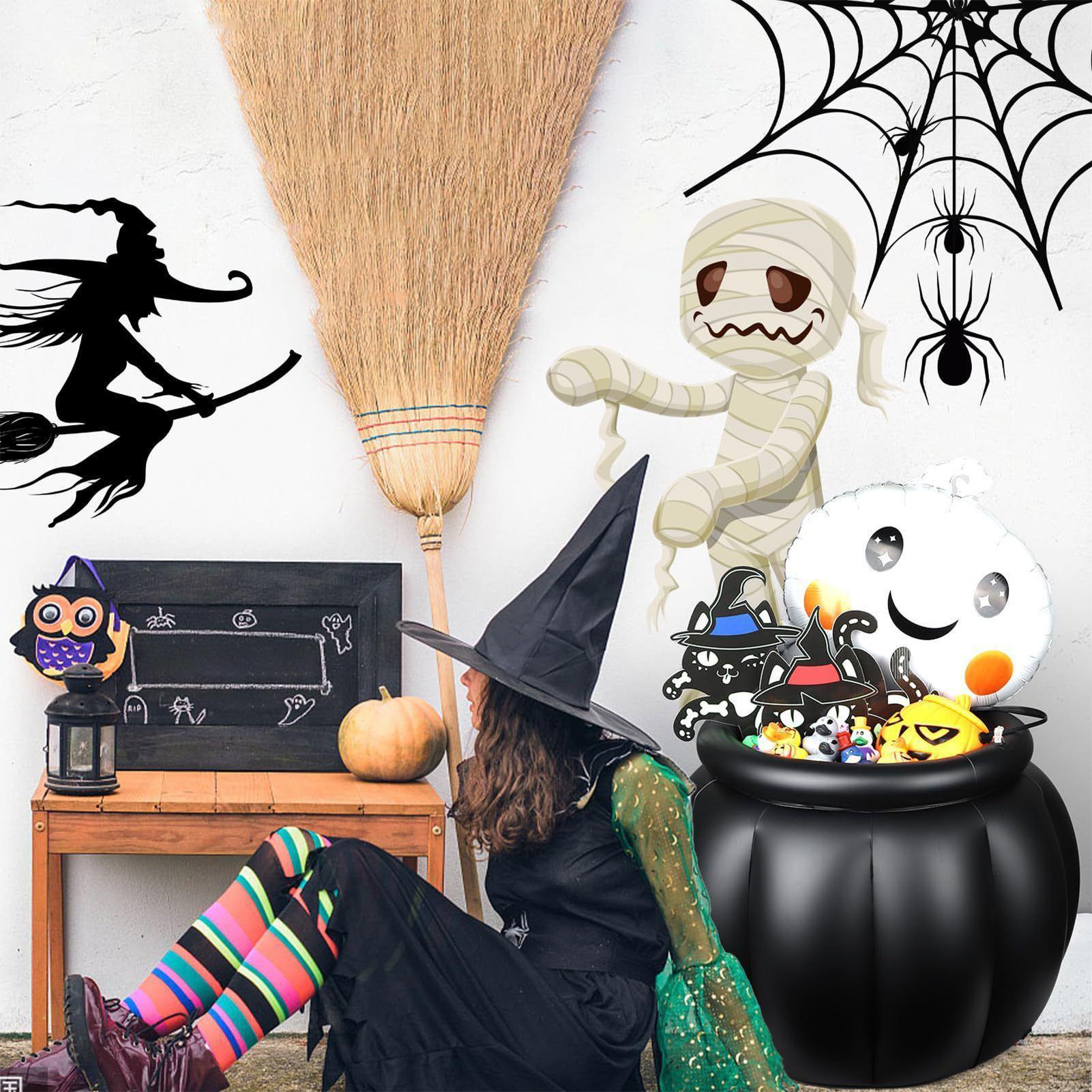 Halloween Cooler Inflatable Halloween Cauldron Drink Cooler 22X18 Inch Black Beverage Holder Ice Bucket For Dining Room Kitchen China Mainland