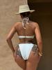 Women's Swimwear Solid Color Halter Neck Sexy Backless Side Tie Bikini Suit Beachwear Bathing Suits