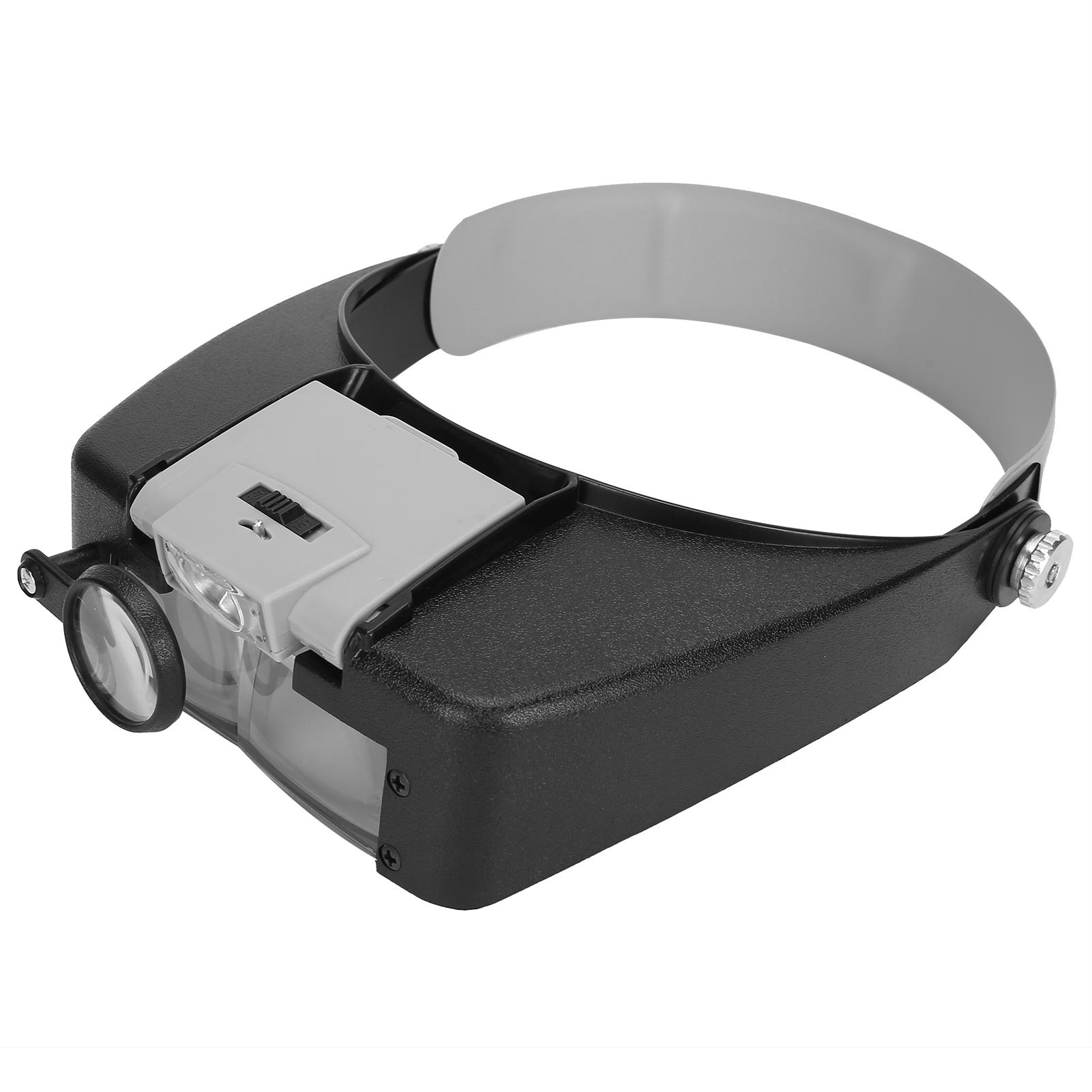 

Світлодійна налобна лупа-окуляри з живленням від батарейок для читання, ремонтуСіра сірий колір