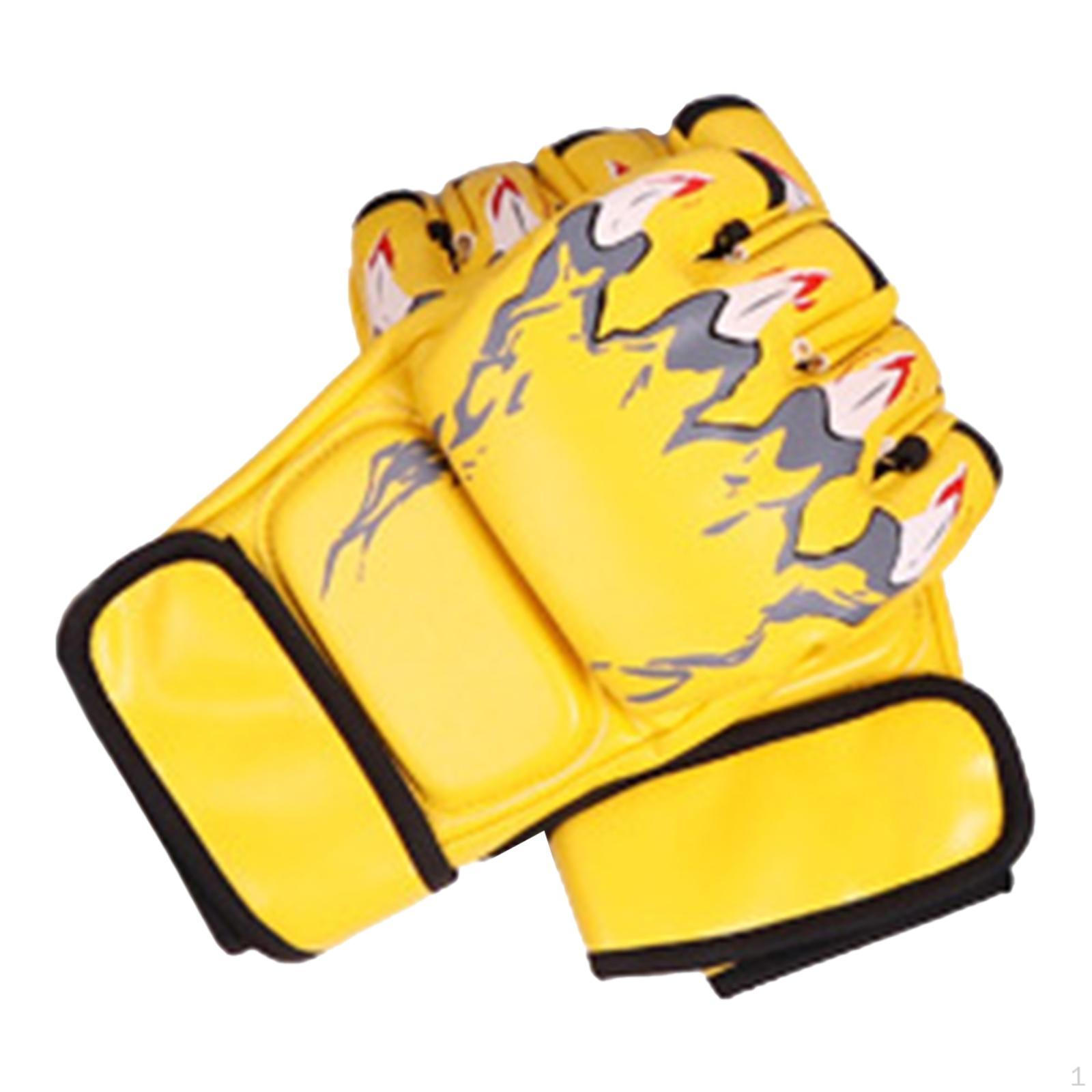 

Боксерські рукавички Напівпальці Легкі портативні ергономічні приладдя Рукавиці для ударів для тренувань жовтий