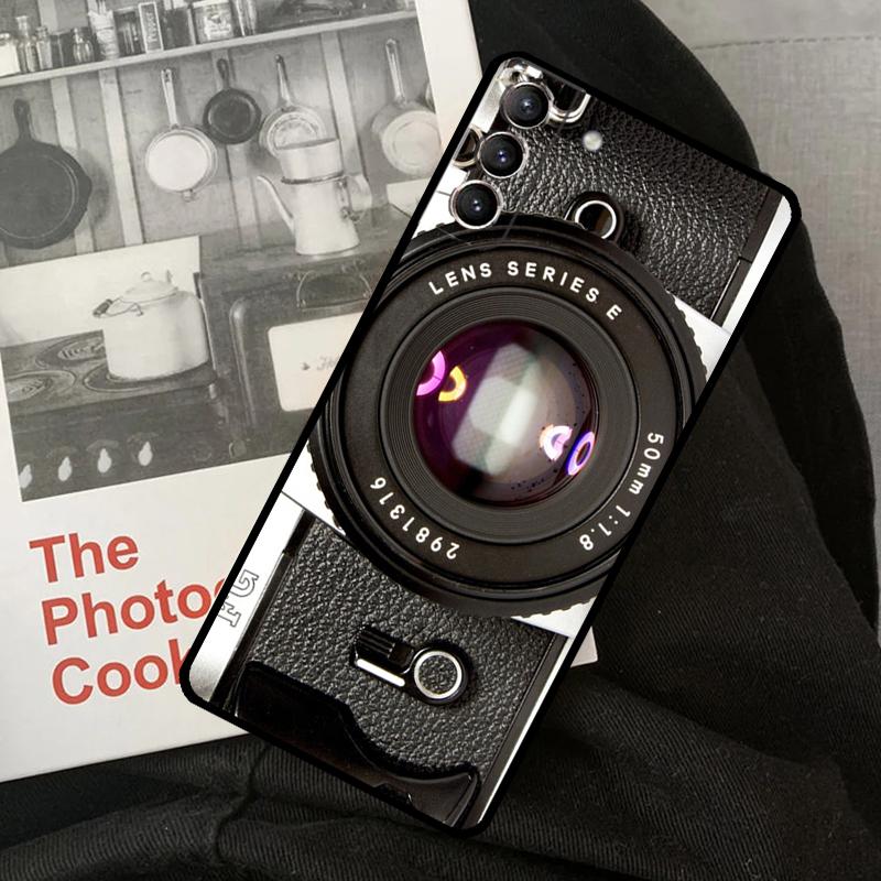 Vintage Retro Camera Phone Case For Samsung Galaxy S22 S23 S24 Ultra S20 S21 S24 FE S9 S10 Plus Note 10 20 Ultra