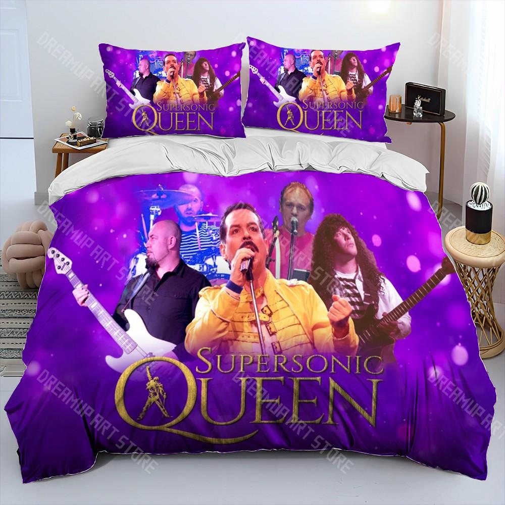 Freddie Mercury Queen-Rock-Band Comforter Bedding Set,Duvet Cover Bed Set Quilt Cover Pillowcase,King Queen Size Bedding Set