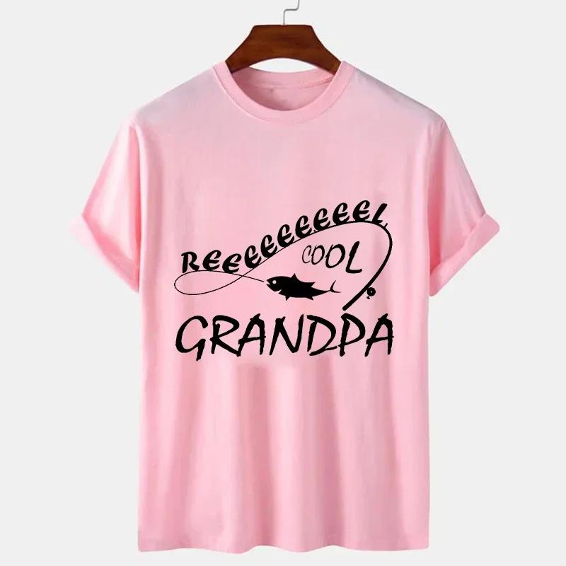 Men's Brand T-shirts Fishing Grandpa Print Shirt Funny Short Sleeve T Shirts Summer Tshirt Harajuku Streetwear T-Shirt for Men
