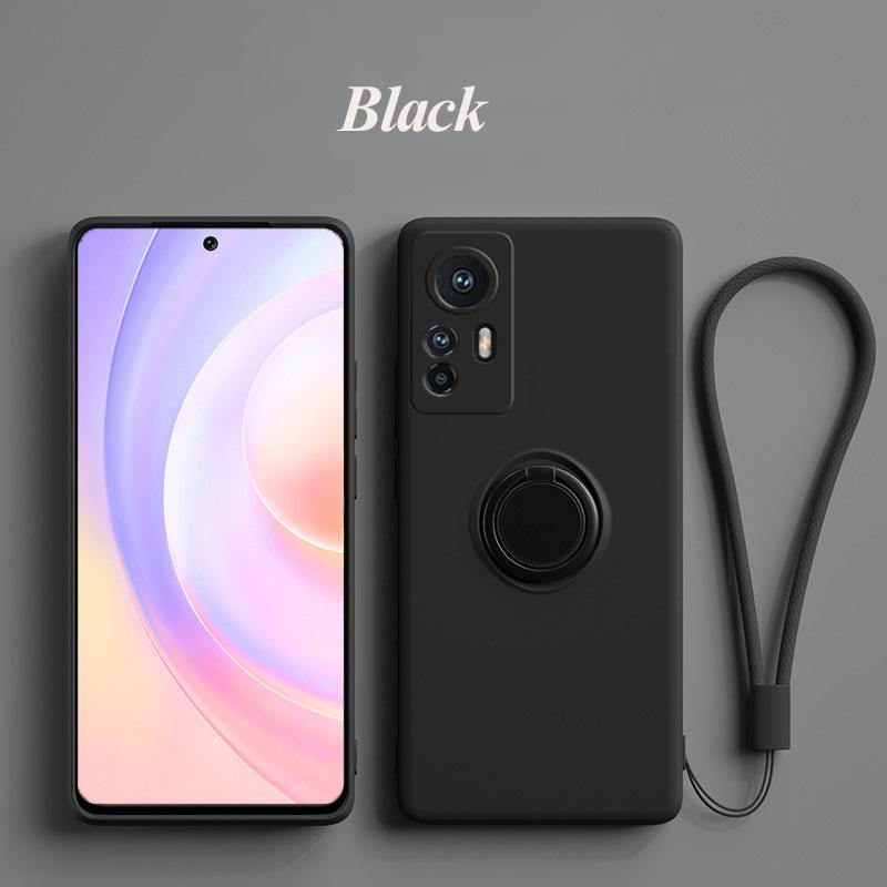 

Liquid Silicone Case For Xiaomi MI 14 13T 12T 11T 10T Pro Coque For MI 12 11 Lite 5G 12S 12X Ring Holder Phone Cover With Strap For Mi 13