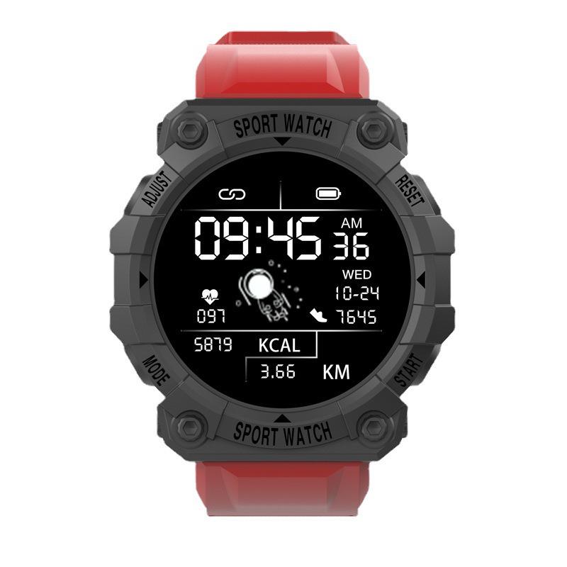 

Смарт-браслет FD68S Y56 в стиле Casio: Цветной экран, Монитор сердечного ритма и кислорода в крови, Шагомер красный