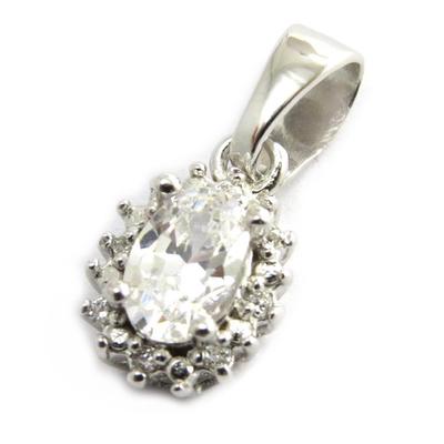 [N2951] - White 'Victorina' Silver Pendant