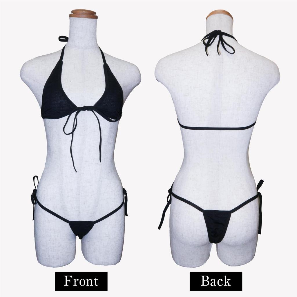 Kirakira Punpunmaru Sheer Lingerie Sexy String Halter (Black) Set, Cosplay, Panties, Extreme, Perverted, Erotic, Neck, Women's, LIG-057