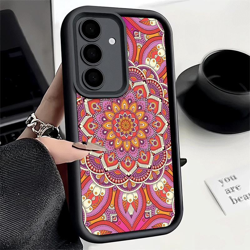 Phone Case for Samsung Galaxy S26 S25 Ultra S24 FE Mandala Style Pattern Shell S23 Plus S22 + S21 S20 5G Soft Silicone Funda