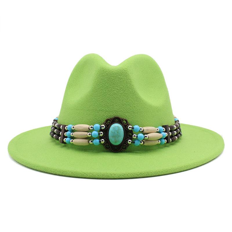 Jazz Hat Woolen Imitation Wool Felt Hat Neutral Versatile Top Hat Men'S And Women'S Cowboy Hats