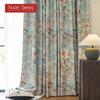 1PC Nuan Series French Idyllic Style Blackout Curtains Blue Bottom Peony Print Curtains Thick Curtains for Bedroom Living Room Window for Home Decor
