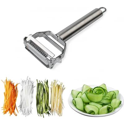 Çok Fonksiyonlu Julienne Soyucu Çift Başlıklı Sebze Meyve Soyucuları Paslanmaz Çelik Patates Dilimleyici Rende Kavun Havuç Soyucu