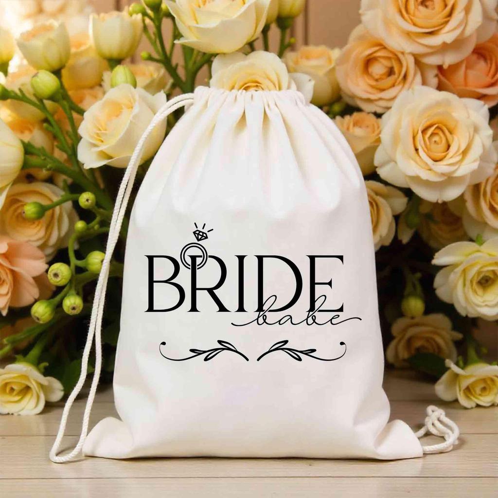 Bride, Babe, Linen Bundle Pockets, Wedding Party Decorations, Bridal Souvenirs, Storage Bags, Wedding Supplies, Available In Various Sizes