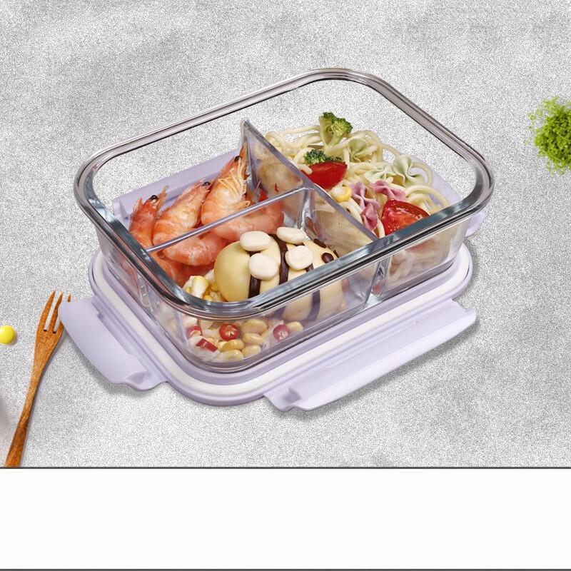 

Ruhan Microwavable High Borosilicate Glass 3-Compartment Lunch Box