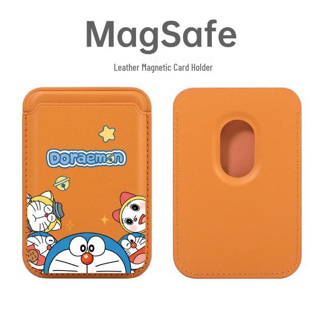 Doraemon Leather Magnetic Card Holder & MAGSAFE-Compatible Apple Phone Case