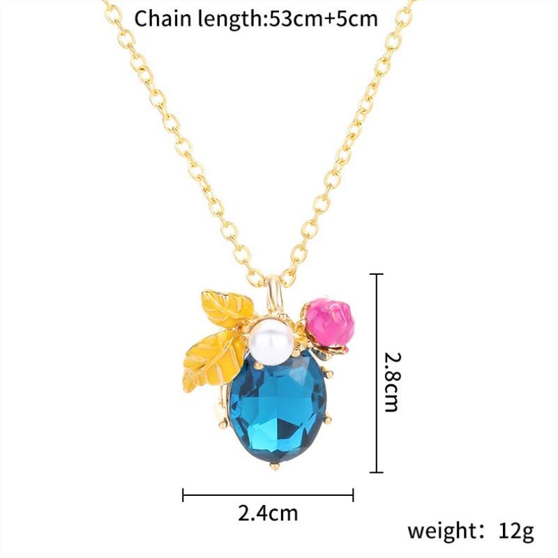 Hot Sale Bee Insect Pendant Necklace For Women Gift Champagne Zircon Gold Color Chain Necklace