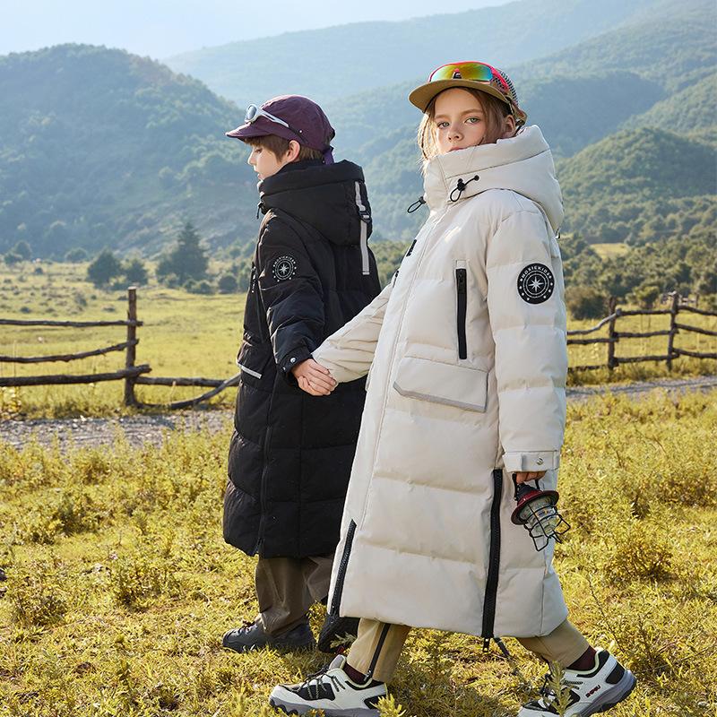 Long Coats for Children, Winter Down Jackets for Boys and Thick Warm Cotton-padded Jackets for Girls