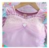 Girls' Mermaid Gem Princess Dress with Fly Sleeves - Long-Sleeved Christmas Party Attire for Autumn and Winter