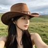 Vintage Ethnic Western Cowboy Hat Unisex Outdoor Sun Protection Travel Hat