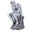 Thinker Statue European Style Resin Character Sculpture Home Office Bookshelf OrnamentSilver