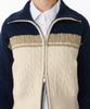 MUSINSA STANDARD WOMAN Women'S Color Block Cable Knit Zip-Up [Navy]