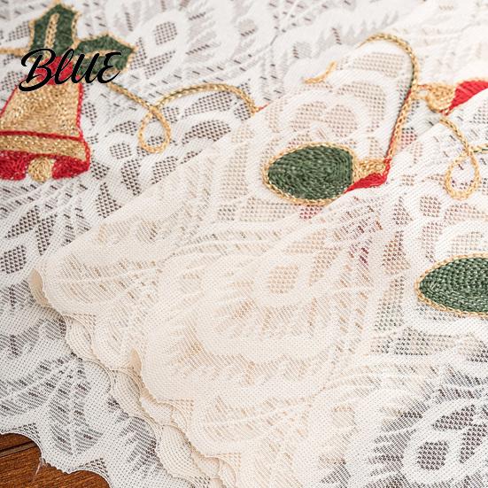 Seasonal Table Runner Christmas Lace with Tassels Embroidered Festive Dining Rustic Cover Decorative Cover for Holiday Parties Durable Runners