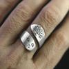 Punk Vintage Silver Color Dandelion Open Adjustable Rings for Women 2025 Tree Leaf Flower Finger Men Rings Wedding Jewelry Gifts