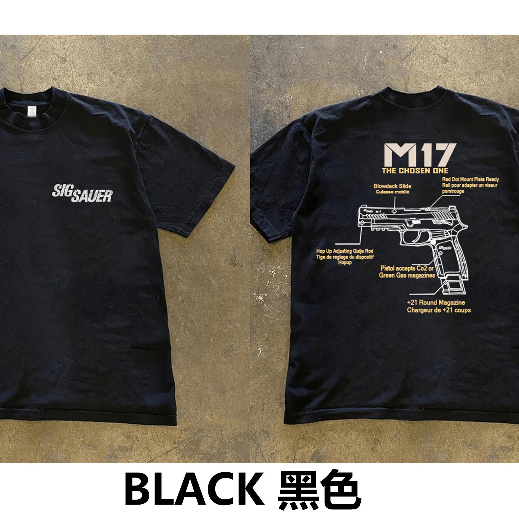 

Футболка мужская с рисунком Sigsauer M17 из 100% хлопка, отводящая пот, дышащая, высокого качества, повседневная, для свободы движений XXXXL