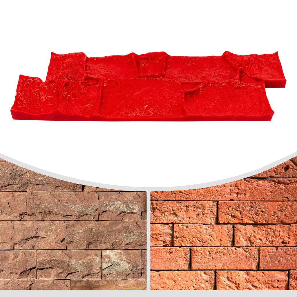 Red PU Concrete Mold,Rectangle Concrete Texture Mold 200*590mm/300*600mm for Courtyard Paths,Driveways