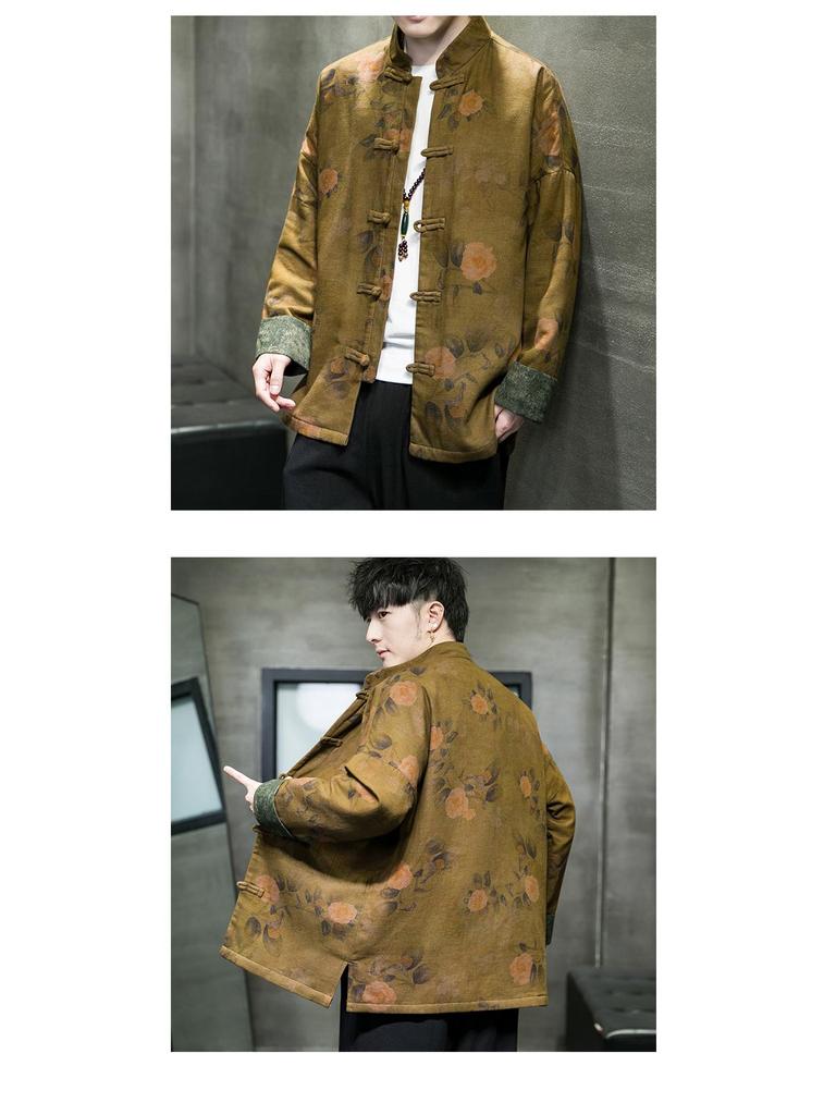 Men's Chinese Style Jacket - Spring/Autumn Hanfu Tea Suit, Zhongshan Suit, Stand-Up Collar Tang Jacket