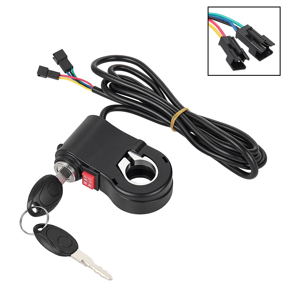 3 Speed Rocker Switch Ignition Key Power Lock Universal for Electric Bicycle E Bike Handlebar 3 Gears Speed Control Switch Parts