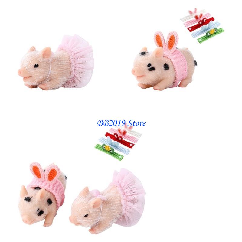 Q0Kb Life Like Pig Toy Silicone Piggy Toy Realistic Porket Dolls For Office Stress Relief Animal Doll Reborns Raise A Pet Toy