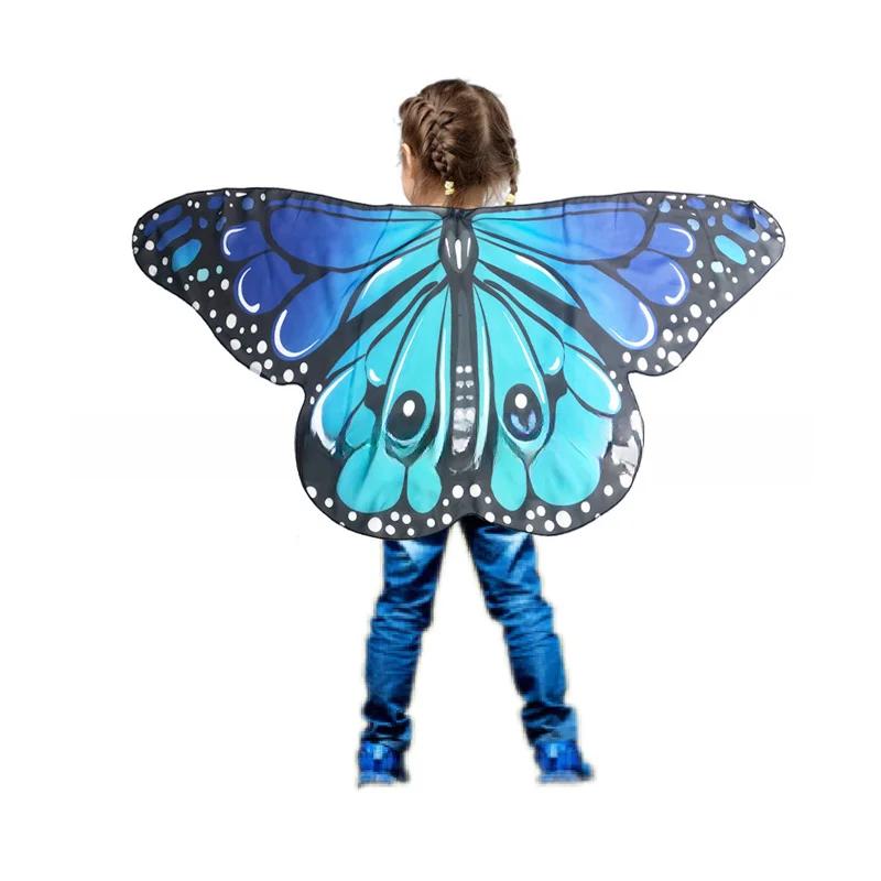Monarch Butterfly-Wings for Kids Girls Princess Dress-Up Fairy Costume Toddler Big Sister Gift Dance Party Toy Halloween Chiffon